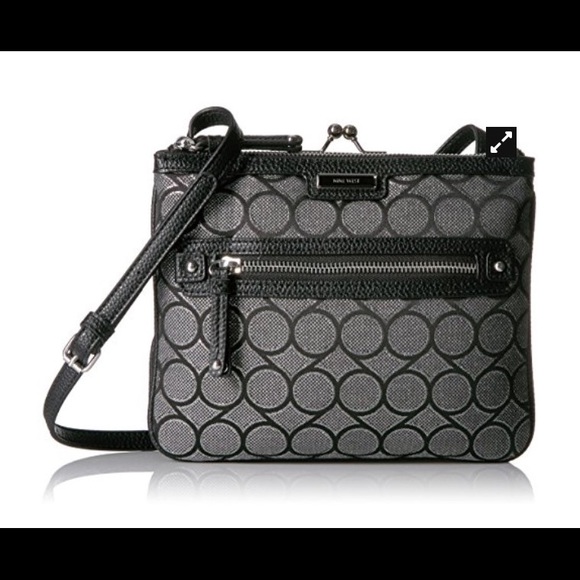 Nine West Handbags - Nine West Crossbody-black/metallic charcoal